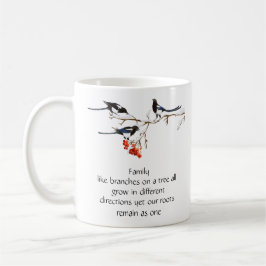 Caneca De Café Watercolor Magpie Family Cote Animal Nature Mug