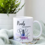 Caneca De Café Watercolor Nail Salon Manicure Nail Polish<br><div class="desc">This design was created through digital art. It may be personalized by clicking the customize button and changing the color, adding a name, initials or your favorite words. Contact me at colorflowcreations@gmail.com if you with to have this design on another product. Purchase my original abstract acrylic painting for sale at...</div>
