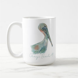 Caneca De Café Watercolor Pelican