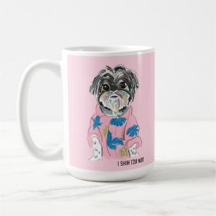 CANECA DE CAFÉ WATERCOLOR PERSONALIZADO CACHORRO SHIHTZU ADICIONE
