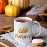 Caneca De Café Watercolor Pumpkins & Orange Happy Ação de Graças<br><div class="desc">Melhor Presente Para Seus Amigos E Família,  Texto Personalizado De Ação De Graças Com Cores De Outono. Feliz Dia De Ação De Graças Com Abóboras De Aquarela Com Flores. Ideias para decorá-lo em casa no Dia de Ação de Graças</div>