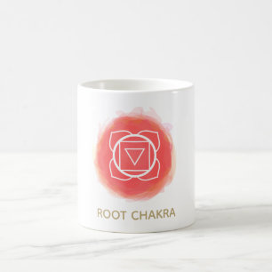 Caneca De Café *~ Watercolor Red Root Chakra - Símbolo Intençã