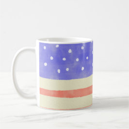 Caneca De Café Watercolor rustic bandeira americana