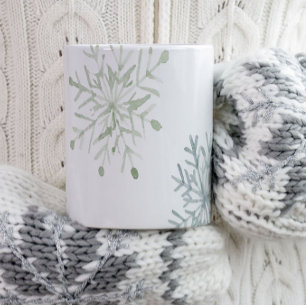 Caneca De Café Watercolor Snowflake Mug