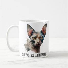 Caneca De Café Watercolor Sphynx Cat Portrait Mug