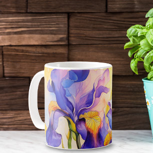 Caneca De Café Watercolor Springtime Purple Suspende Mug Cerâmico