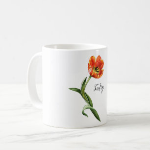 Caneca De Café Watercolor Tulip Floral