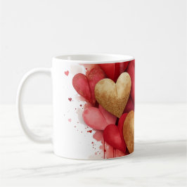 Caneca De Café Watercolor Valentine Day Heart