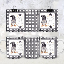 Watercolor Winter Gnomon Buffalo check Natal