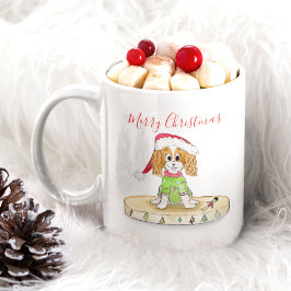 Caneca De Café Watercolor Xmas Cavalier King Charles Spaniel