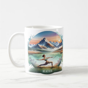 Caneca De Café Watercolor Yoga Mug, Yoga Gift Personalizado,