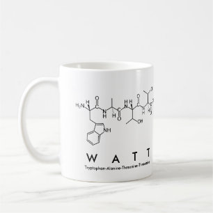Caneca De Café Watt peptide name mug