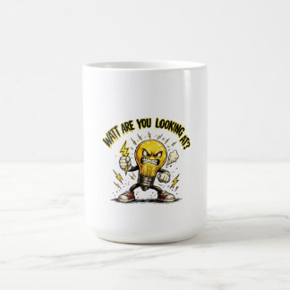 Caneca De Café Watt Você Está Olhando? Lâmpada Engraçada e Irrita