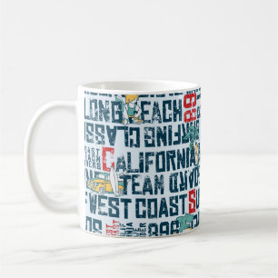 Caneca De Café Wave Rider, costa oeste da Califórnia, equipe de