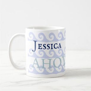Caneca De Café Waves Ahoy Personalizado