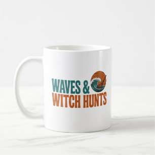 Caneca De Café Waves e Bruxas caçam Retro Bookish Beach Summer