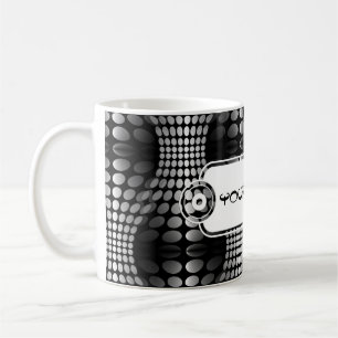 Caneca De Café Waves Pontas Papel de parede preto e branco