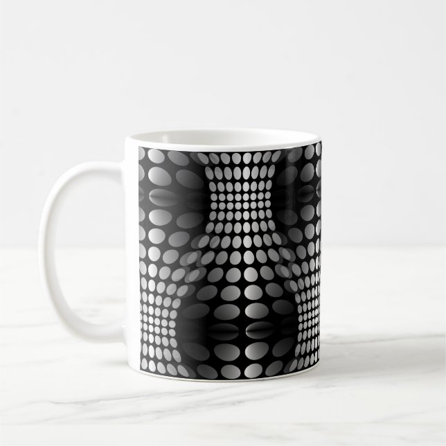 Caneca De Café Waves Pontas Papel de parede preto e branco (Esquerda)
