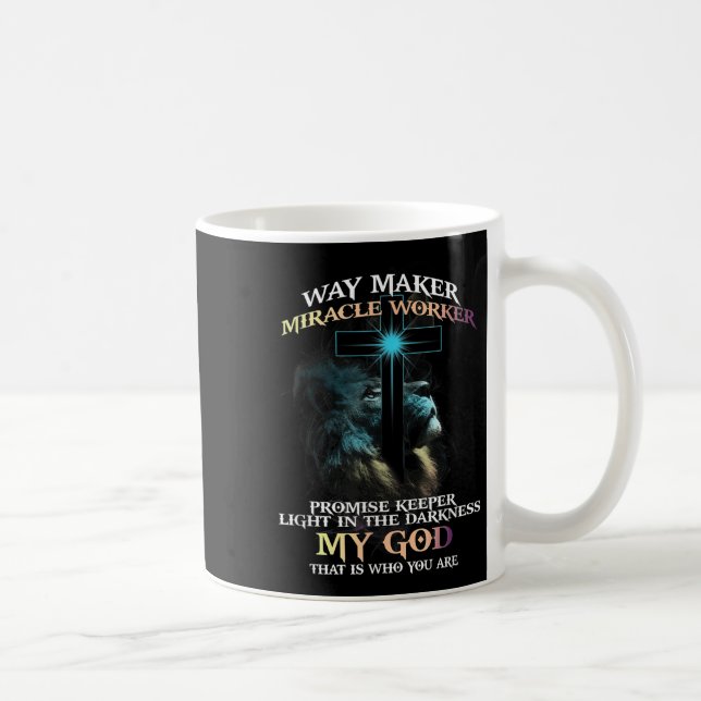 Caneca De Café Way Maker Miracle Worker Promise Keeper Light In D (Direita)
