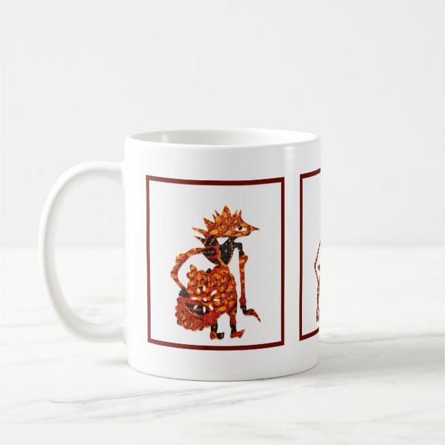 Caneca De Café Wayang em Batik (Esquerda)