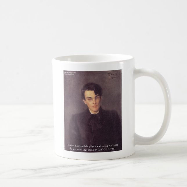 Caneca De Café WB Yeats "Pilgrim Soul" Amor Ofertas e Cartas (Direita)