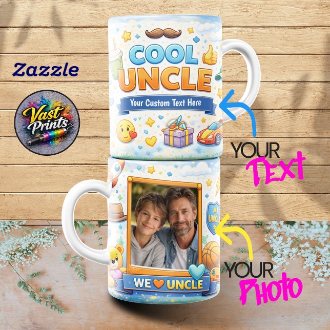 Caneca De Café We Love Uncle Happy Celebration Photo Collage Mugs (We Love Uncle Happy Celebration Photo Collage Mugs)
