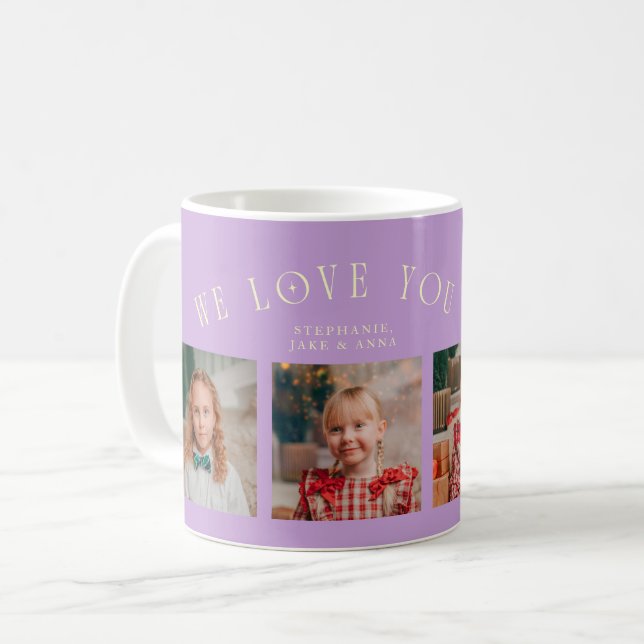 Caneca De Café We Love You Grandma 4-Photo Wisteria (Frente Esquerda)