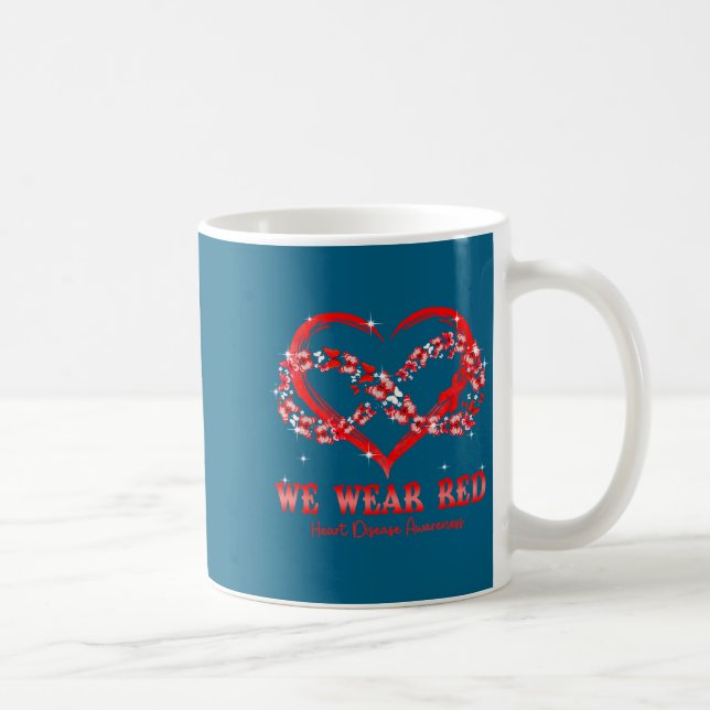 Caneca De Café We Wear Red Butterfly Heart Heart Disease Awarenes (Direita)