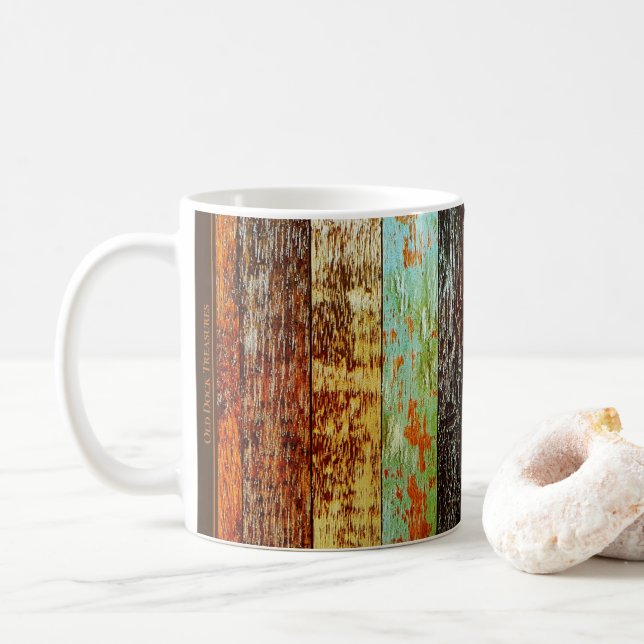 Caneca De Café Weathered Wood Style Mug (Com Donut)
