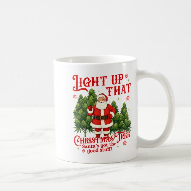 Caneca De Café Weed Lover Smoking Light Up Christmas Tree  (Direita)