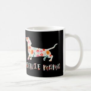Caneca De Café Weenie Mama Dachshund floral