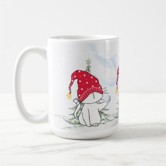 Caneca De Café Weihnachtstasse katze mit Schneeball