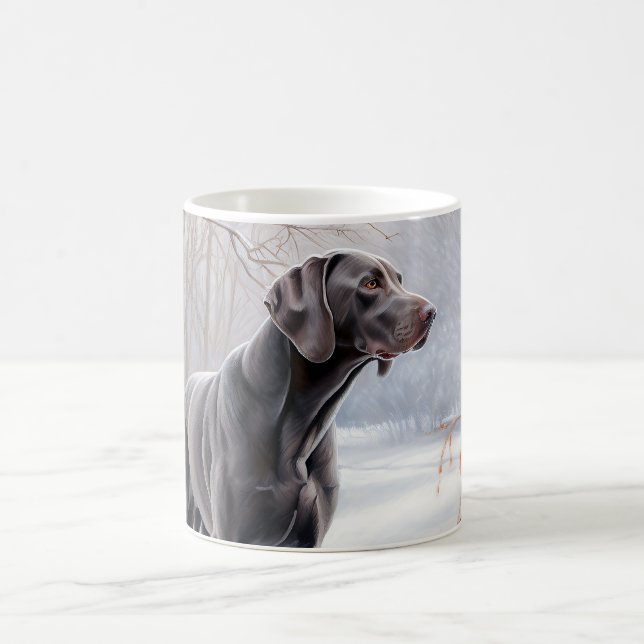 Caneca De Café Weimaraner Deixe Nevar Natal (Centro)