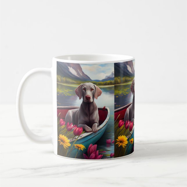Caneca De Café Weimaraner em um remo: Uma aventura cênica (Esquerda)