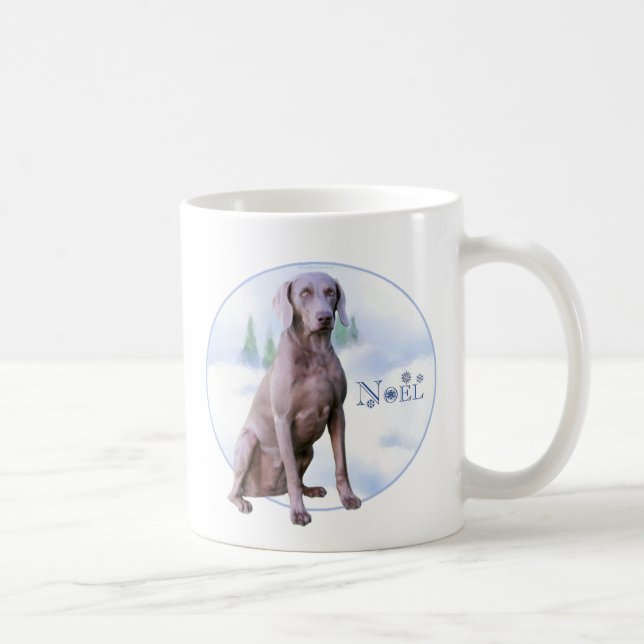 Caneca De Café Weimaraner Noel (Direita)