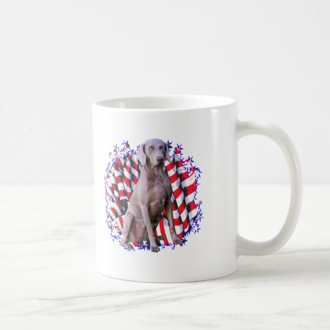 Caneca De Café Weimaraner Patriot (Direita)