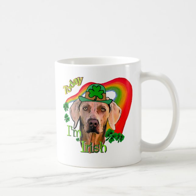 Caneca De Café Weimaraner Saint Patricks (Direita)