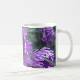 Caneca De Café Weiße Tasse 330 ml mit Blumendruck lila