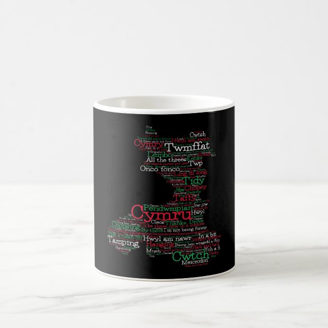 Caneca De Café Welsh Slang Word Art Map Coffee Mug (Centro)