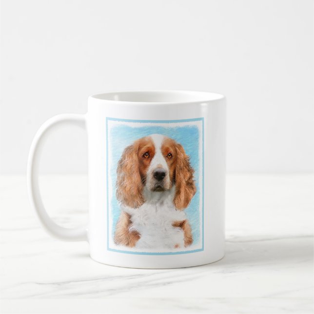 Caneca De Café Welsh Springer Spaniel Painting - Arte Original De (Esquerda)