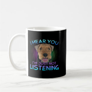 Caneca De Café Welsh Terrier Eu ouvi você não escutar