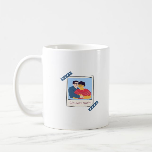 Caneca De Café Were Better Together Graphic Minimal Design  (Esquerda)