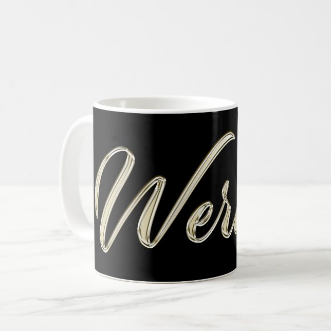 Caneca De Café Werner Name whitegold Tasse Teetasse Kaffeetasse (Frente Esquerda)