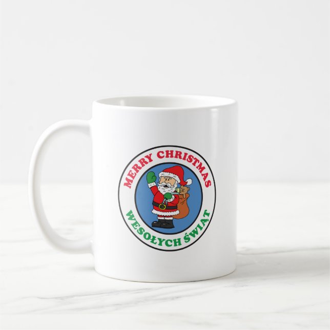 Caneca De Café Wesolych Swit Papais noeis de Natal Poloneses Café (Esquerda)