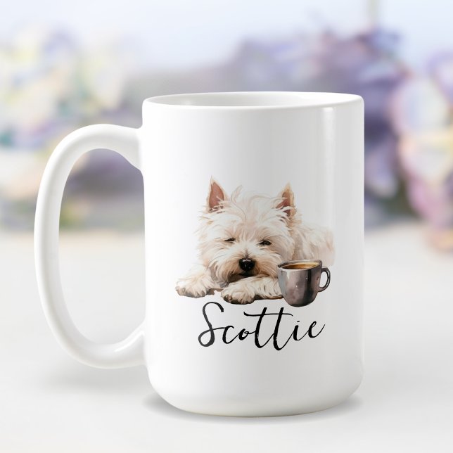 Caneca De Café West Highland Terrier e café com atitude (Criador carregado)