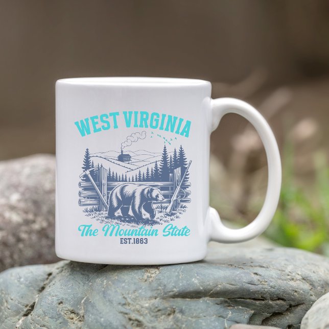 Caneca De Café West Virginia Wilderness Bear Souvenir (Criador carregado)