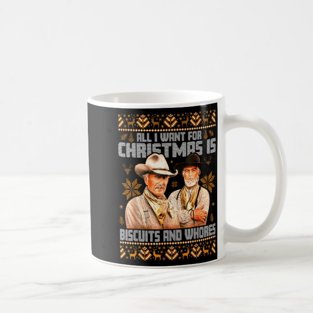 Caneca De Café Western Biscuits And S Christmas Ugly  (Direita)