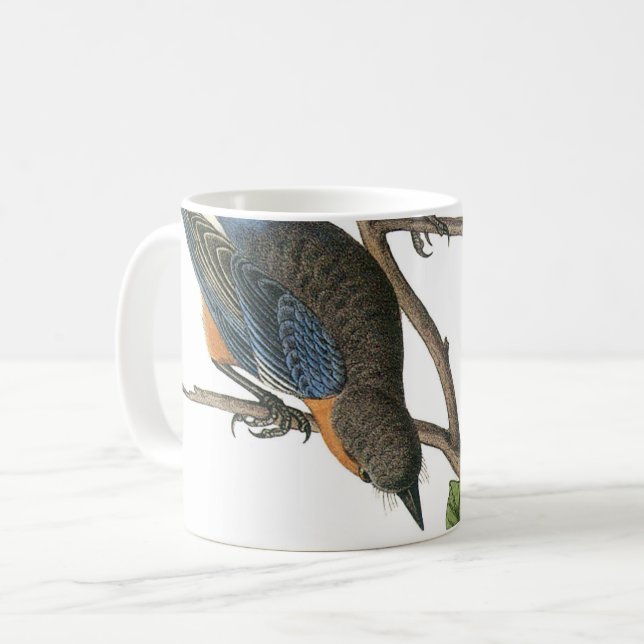 Caneca De Café Western Bluebird por Audubon (Frente Esquerda)