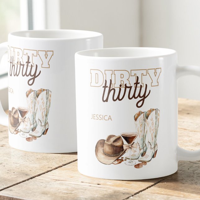 Caneca De Café Western Dirty Thirty Cowgirl 30th Birthday Party (Western Dirty Thirty Cowgirl 30th Birthday Party Coffee Mug)