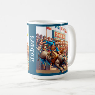 Caneca De Café Western Rodeo Touro-Cabelo Personalizado